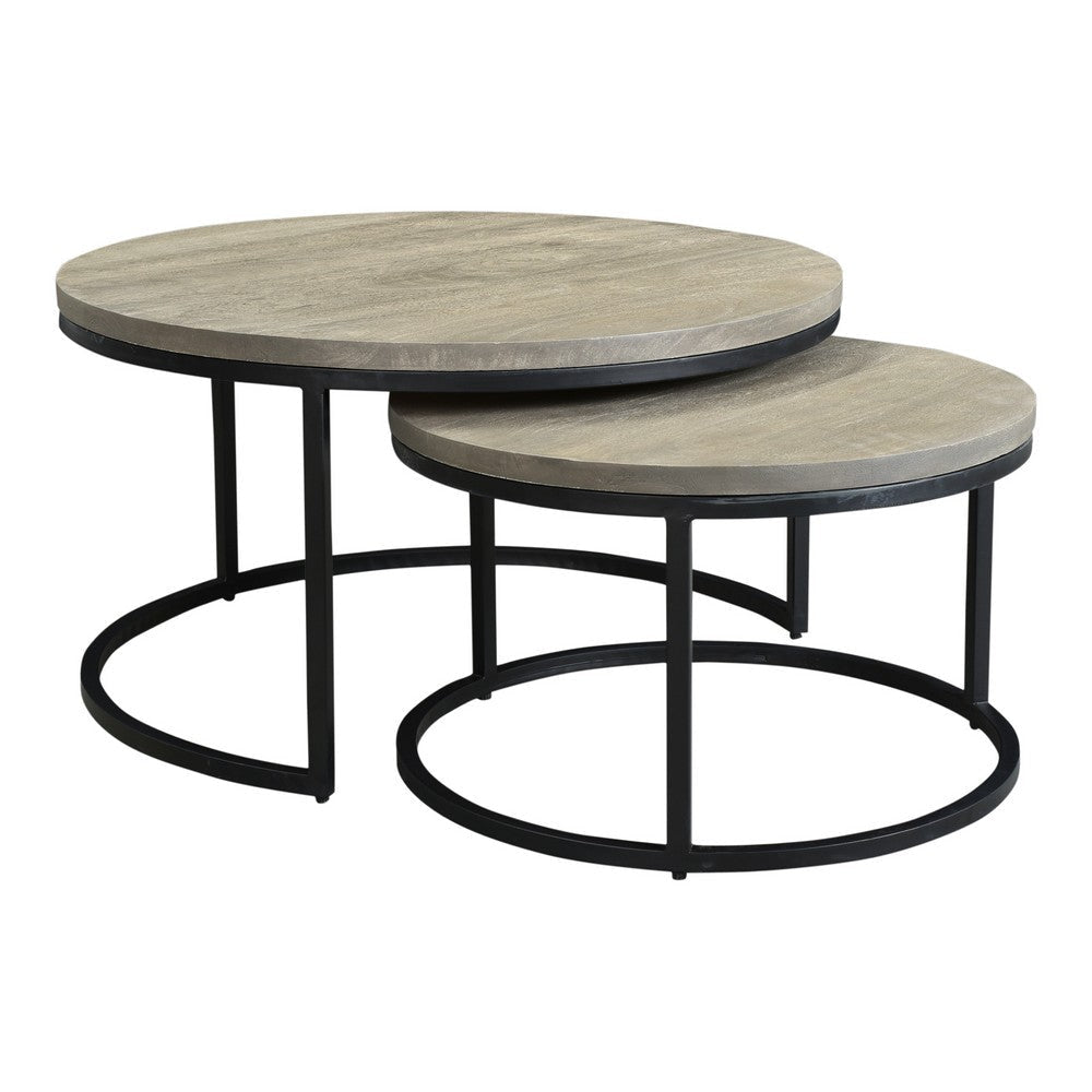 Drey Round Nesting Coffee Tables Grey Set Of Two MCN-BV-1011-15