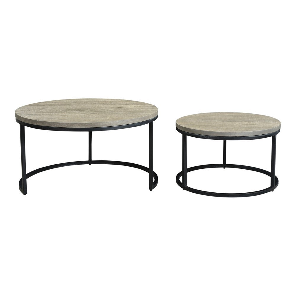 Drey Round Nesting Coffee Tables Grey Set Of Two MCN-BV-1011-15