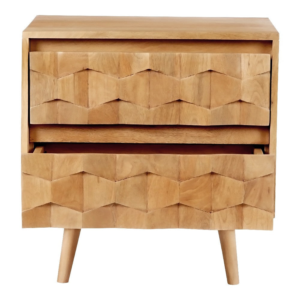 O2 Two Drawer Nightstand Light Golden MCN-BZ-1129-21