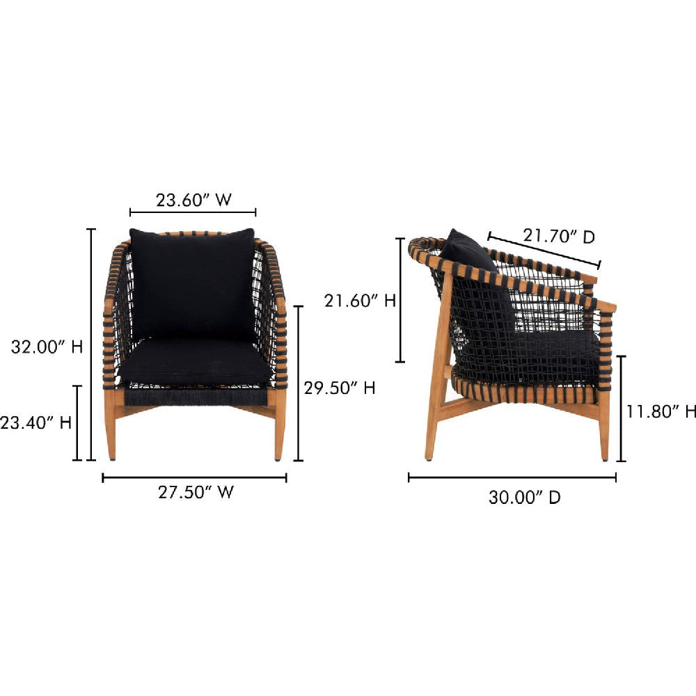 Kuna Outdoor Lounge Chair Black