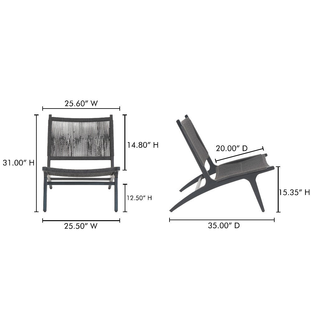 Palma Outdoor Lounge Chair Black