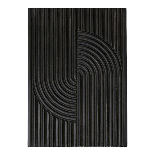 Knott Carved Wood Wall Art Washed Black