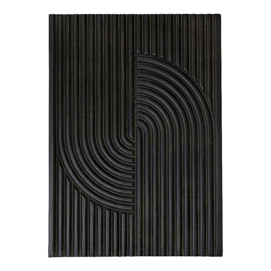 Knott Carved Wood Wall Art Washed Black