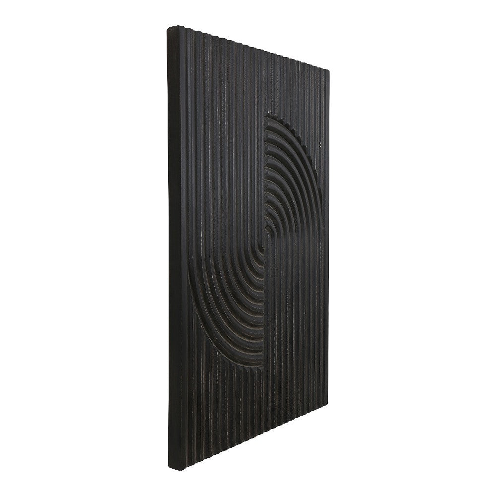 Knott Carved Wood Wall Art Washed Black MCN-DD-1043-02