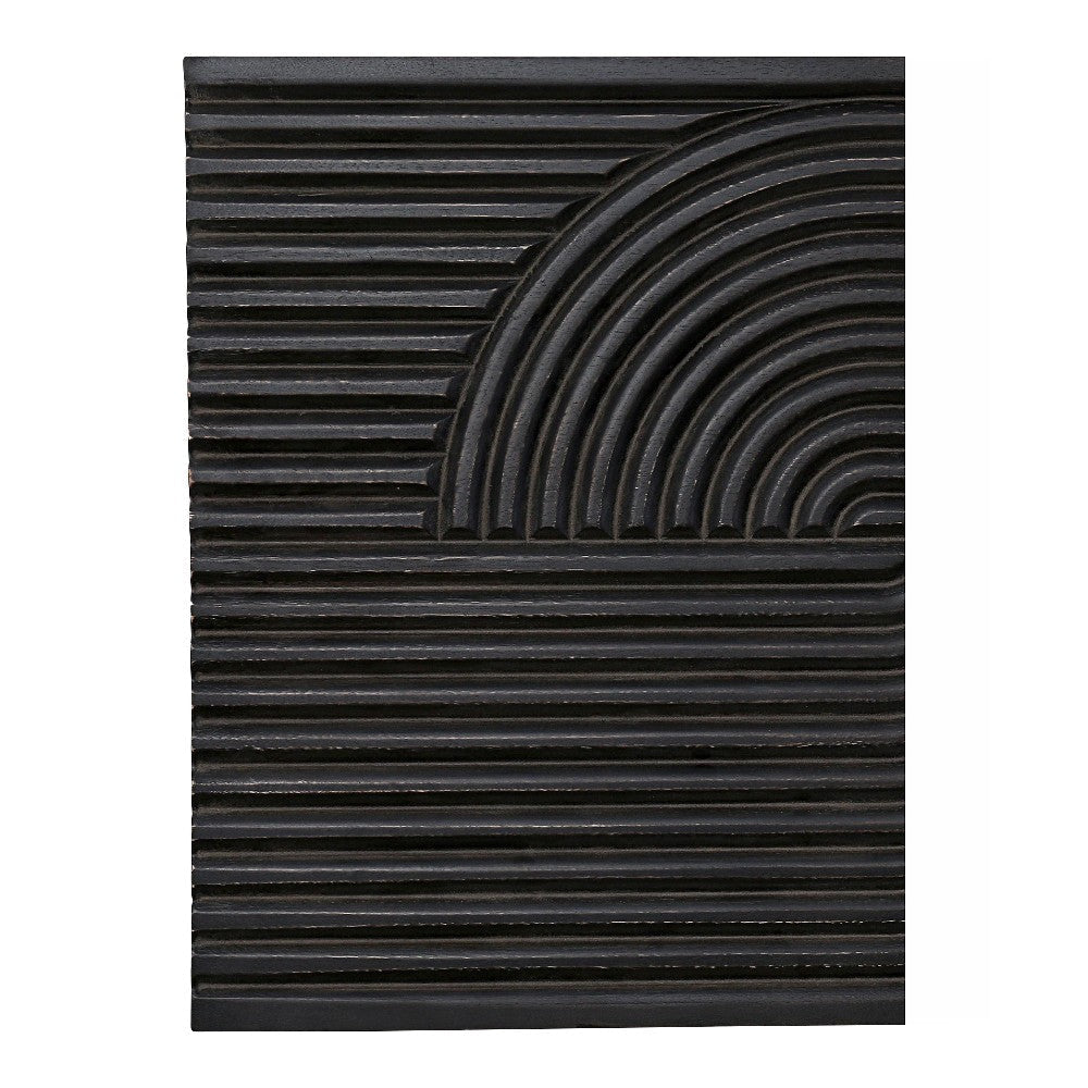 Knott Carved Wood Wall Art Washed Black MCN-DD-1043-02