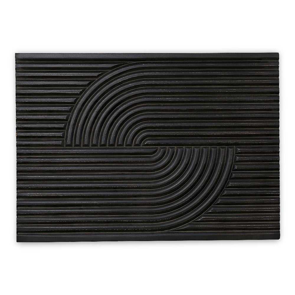 Knott Carved Wood Wall Art Washed Black MCN-DD-1043-02