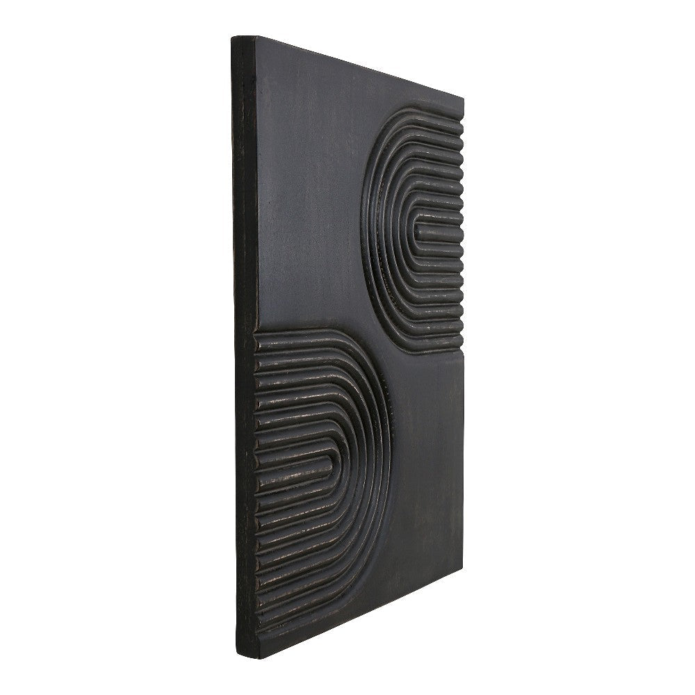 Passages Carved Wood Wall Art Washed Black MCN-DD-1044-02