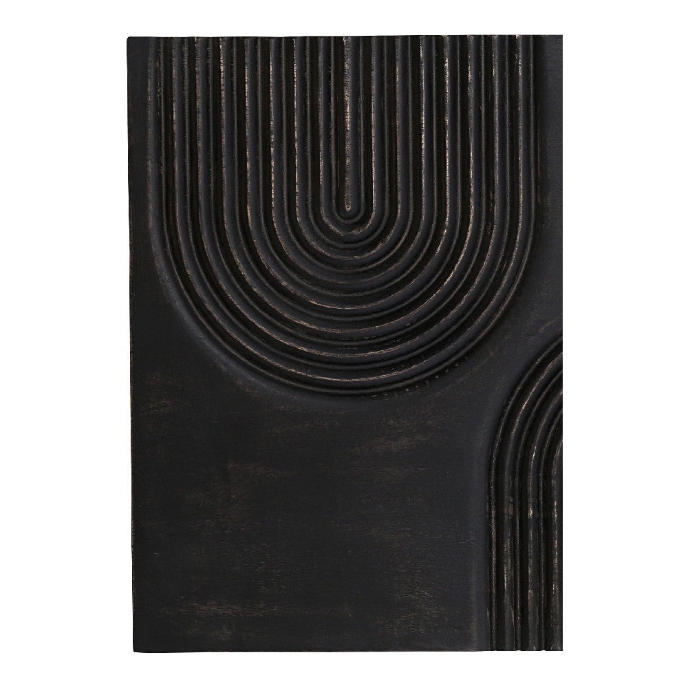 Passages Carved Wood Wall Art Washed Black MCN-DD-1044-02