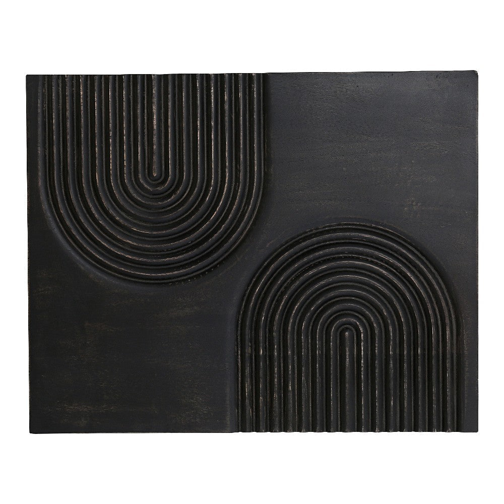 Passages Carved Wood Wall Art Washed Black MCN-DD-1044-02