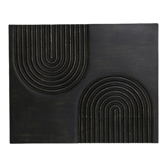 Passages Carved Wood Wall Art Washed Black