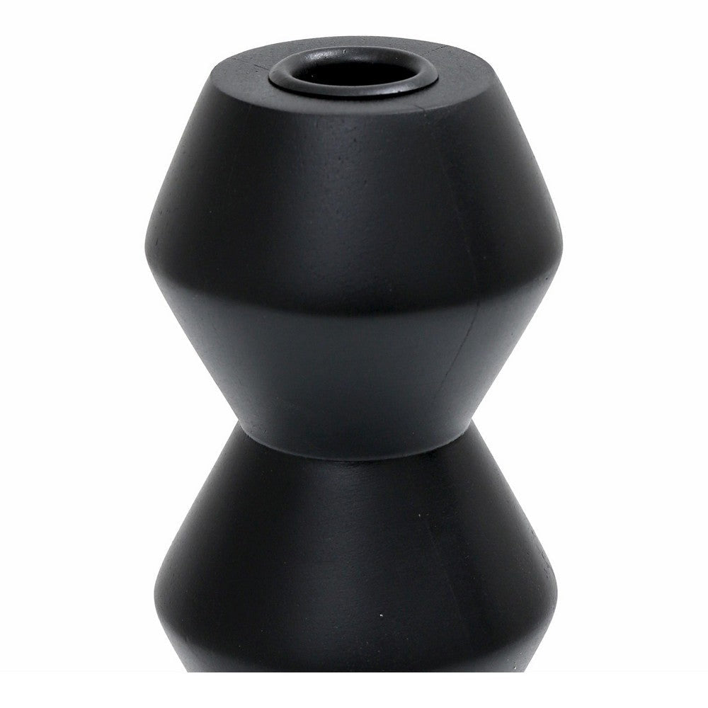 Sequence Large Wooden Candle Holder Black