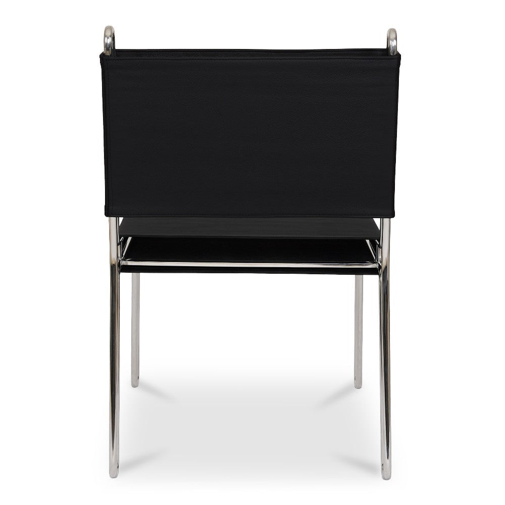 Petra Leather Accent Chair Black