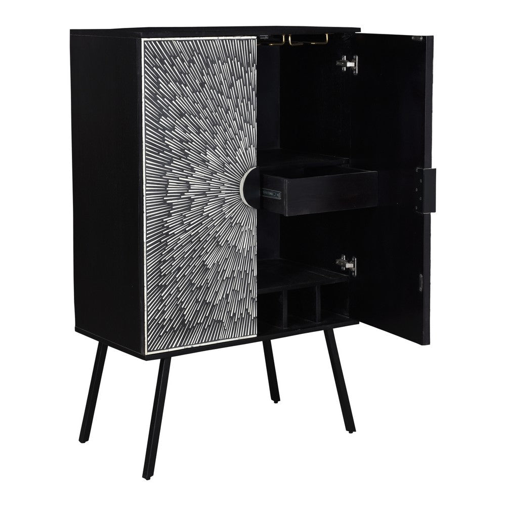 Sunburst Wine Cabinet Black MCN-GZ-1120-02-0