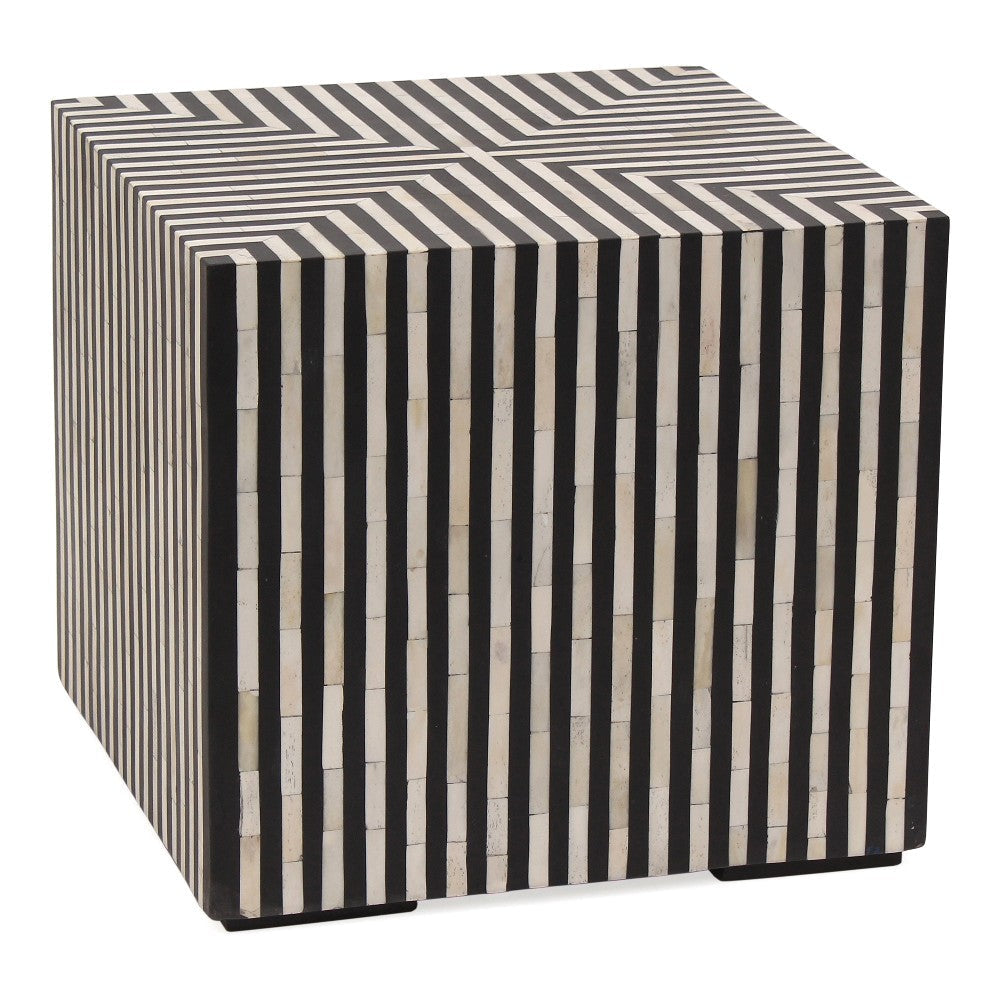 Terning Side Table Black and White MCN-GZ-1149-37