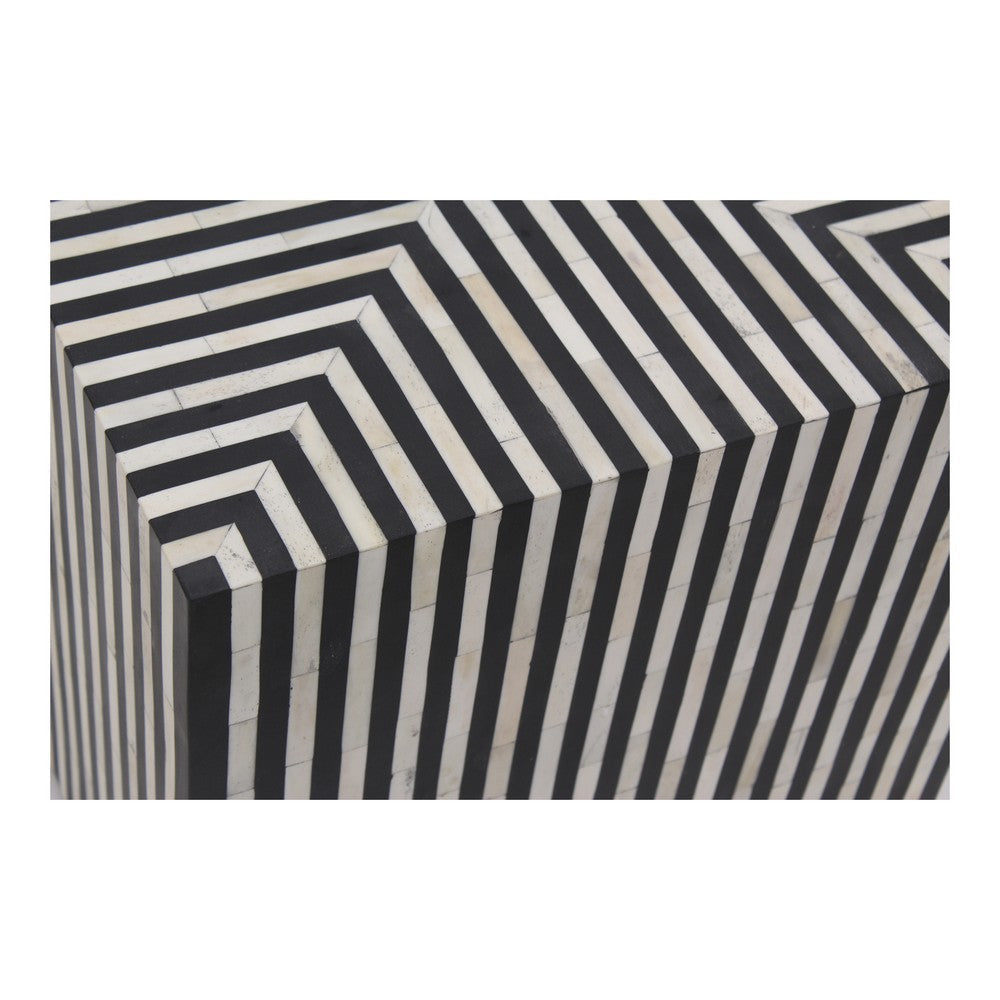 Terning Side Table Black and White MCN-GZ-1149-37