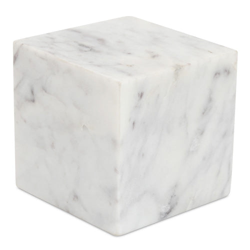 Cora Cube Tabletop Accent Banswara Purple White Marble