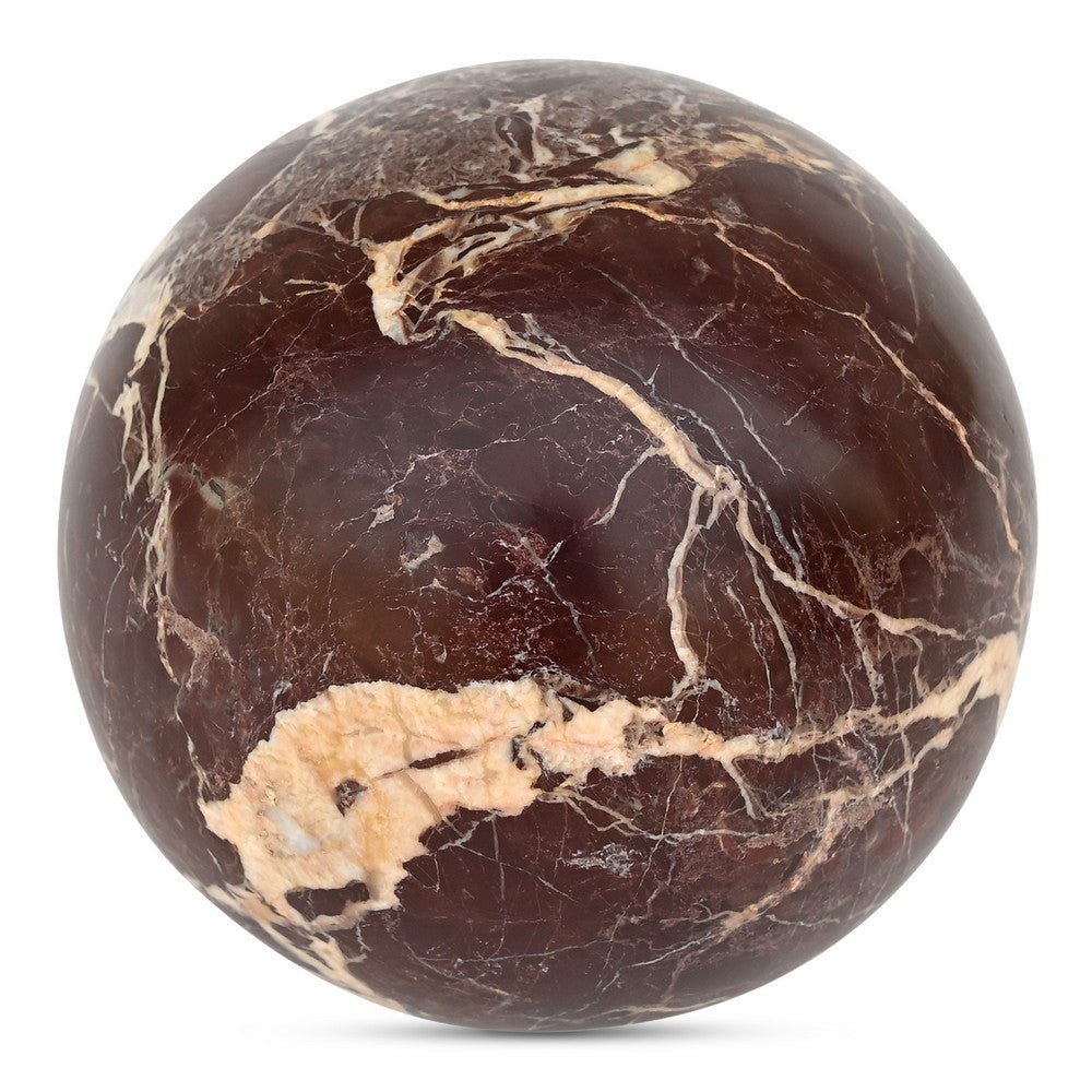 Odessa Sphere Orb Tabletop Accent | Red Levanto Marble