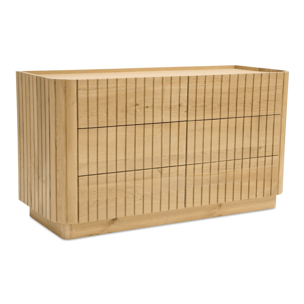 Povera 6 Drawer Dresser Natural Oak