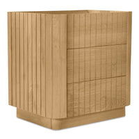 Povera 3 Drawer Nightstand Natural Oak