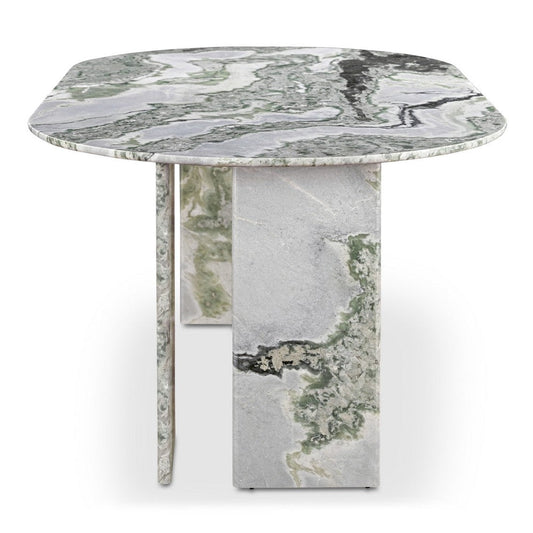 Celia Oval Dining Table Green Onyx Marble