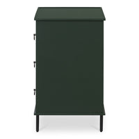 Reagan 3 Drawer Nightstand Deep Green