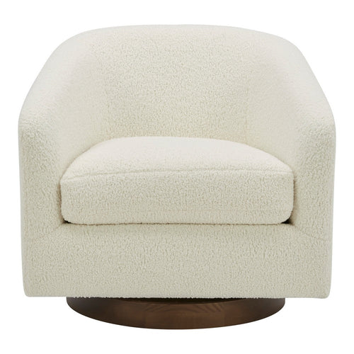 Oscy Swivel Chair Faux Shearling White
