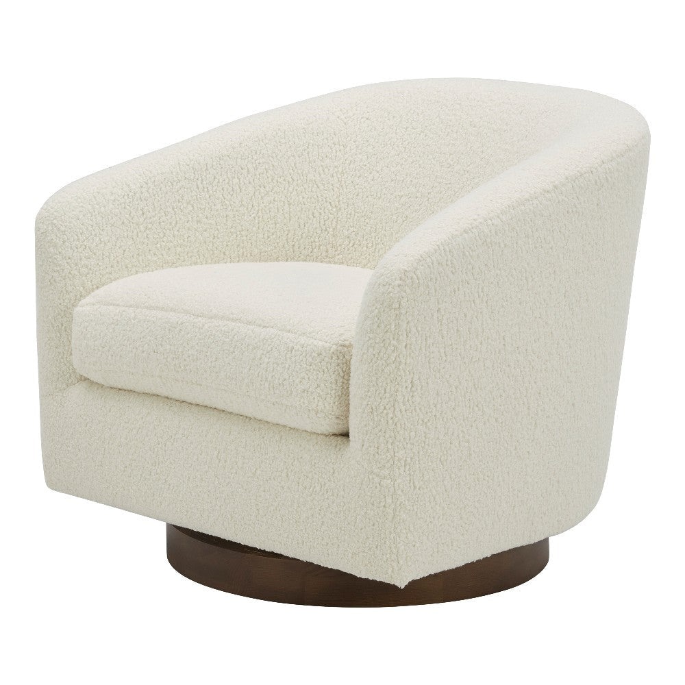 Oscy Swivel Chair Vegan Shearling White MCN-KQ-1015-24