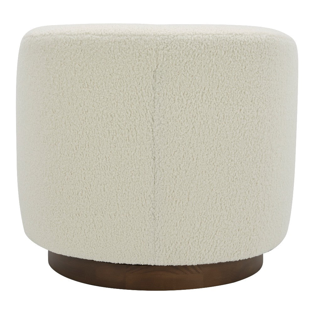 Oscy Swivel Chair Vegan Shearling White MCN-KQ-1015-24