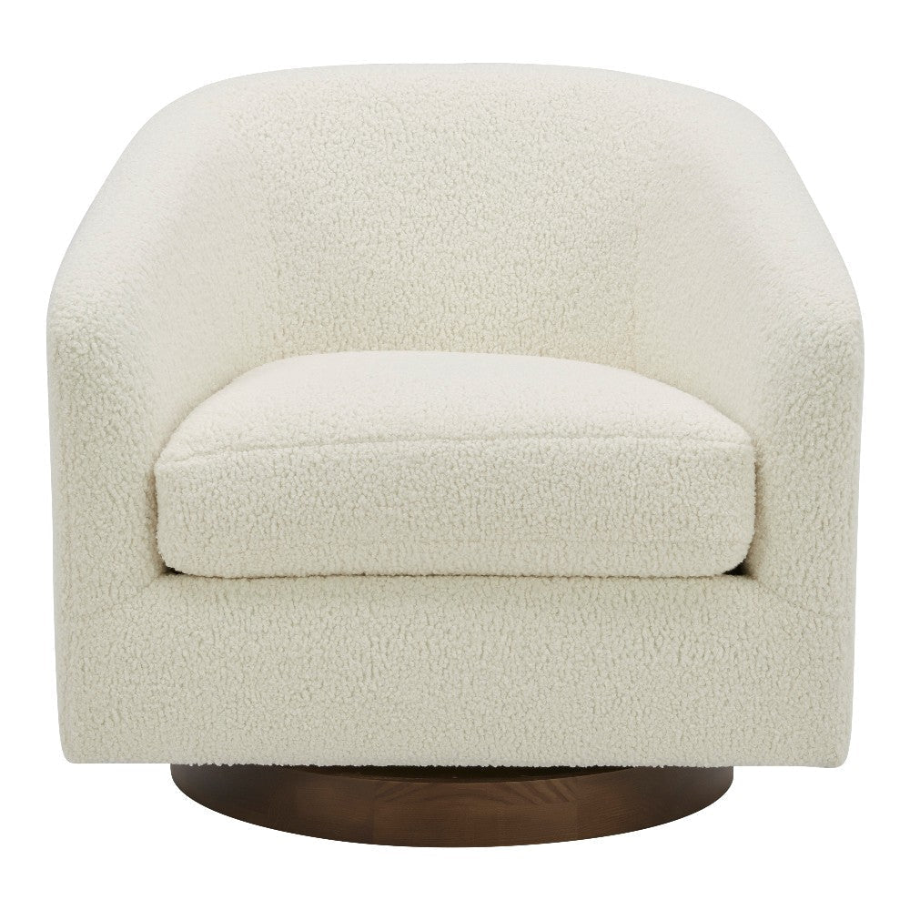 Oscy Swivel Chair Vegan Shearling White MCN-KQ-1015-24