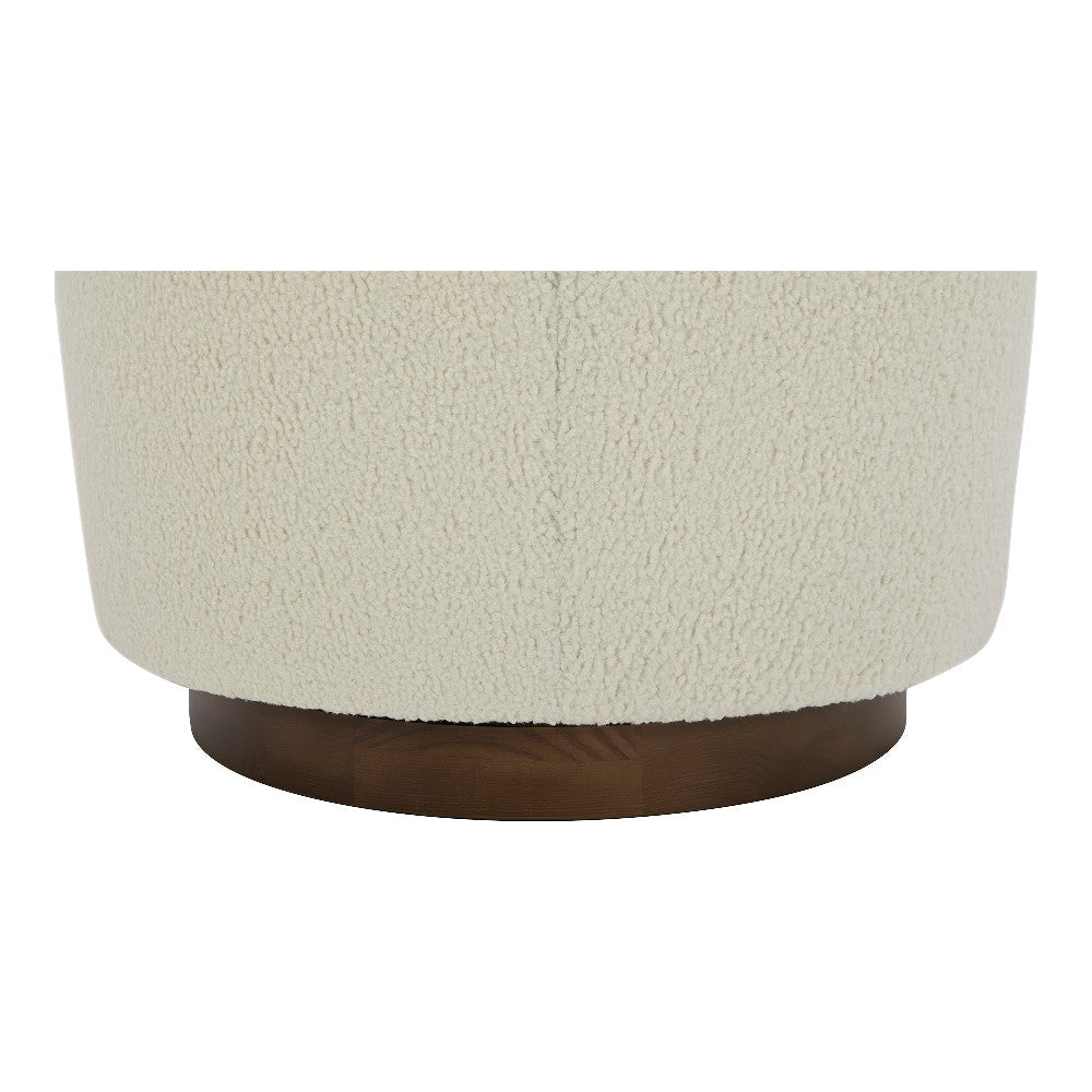 Oscy Swivel Chair Vegan Shearling White