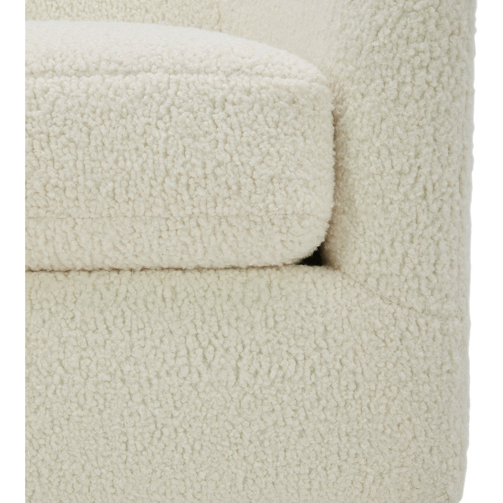 Oscy Swivel Chair Vegan Shearling White MCN-KQ-1015-24