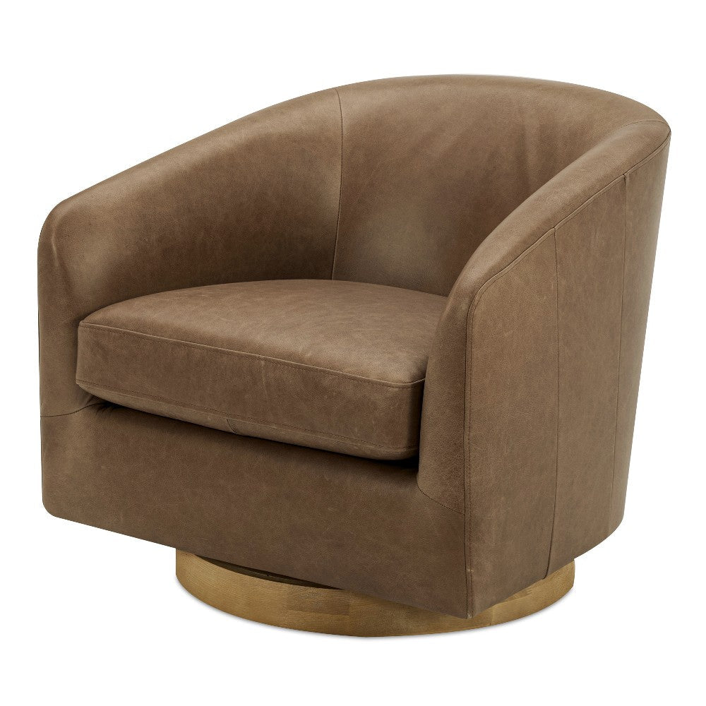Oscy Leather Swivel Chair Tan MCN-KQ-1015-40
