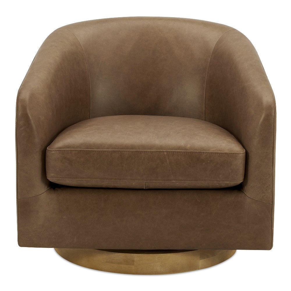 Oscy Leather Swivel Chair Tan MCN-KQ-1015-40