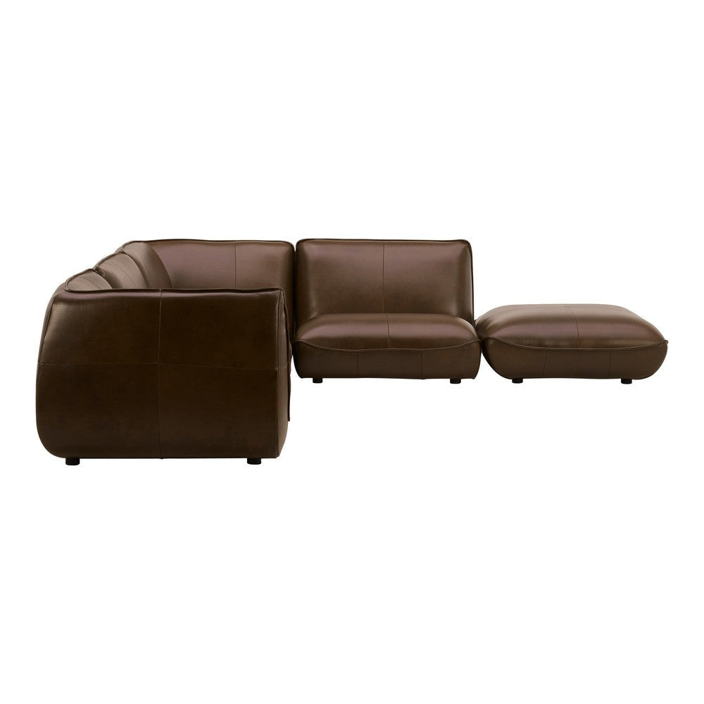 Zeppelin Lounge Modular Leather Sectional Toasted Hickory