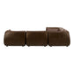 Zeppelin Classic L-Shaped Modular Leather Sectional Toasted Hickory MCN-KQ-1020-03