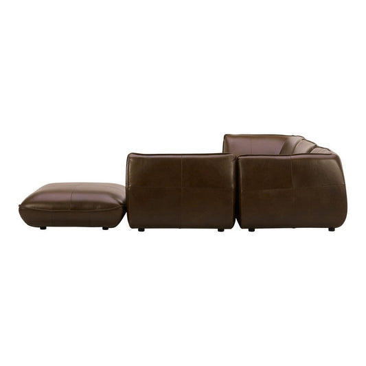 Zeppelin Dream Modular Leather Sectional Toasted Hickory