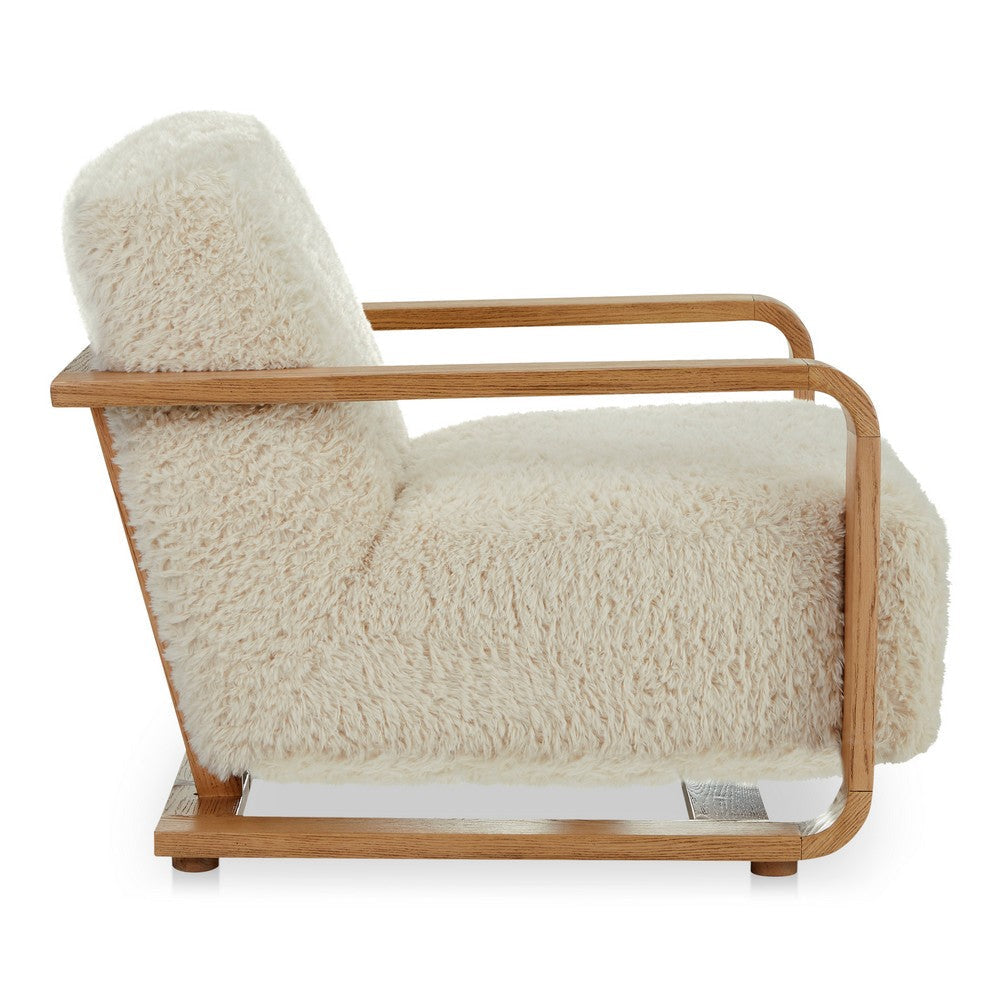 Eckersley Lounge Chair Cream Faux Fur