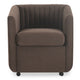 Jane Rolling Dining Chair Brown Velvet