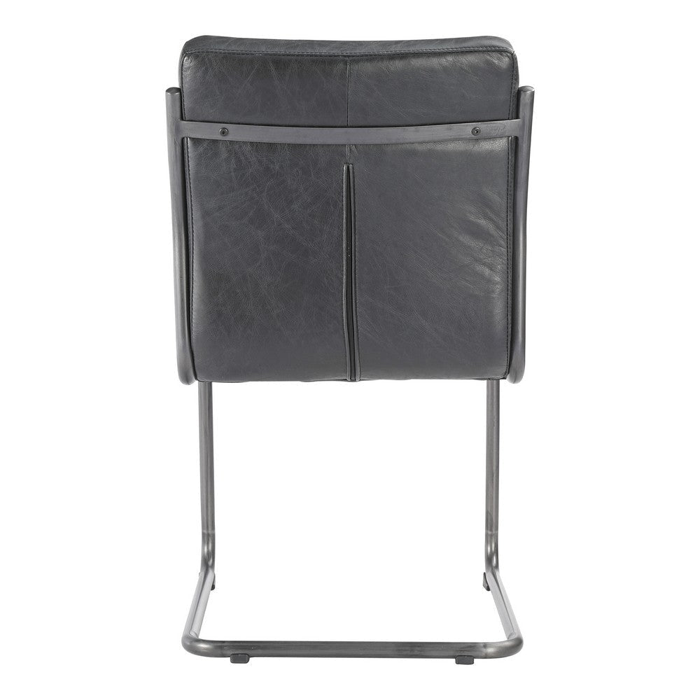 Ansel Dining Chair Onyx Black Leather - Set Of Two MCN-PK-1043-02