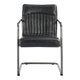 Ansel Arm Chair Onyx Black Leather - Set Of Two