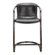 Freeman Counter Stool Onyx Black Leather - Set Of Two