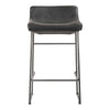 Starlet Counter Stool Onyx Black Leather - Set Of Two