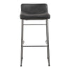 Starlet Barstool Onyx Black Leather - Set Of Two