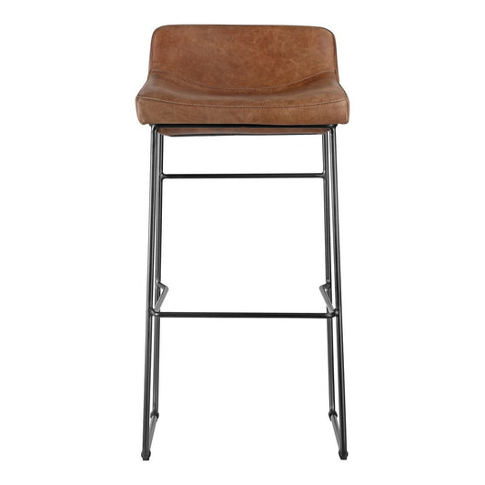 Starlet Barstool Open Road Brown Leather - Set Of Two