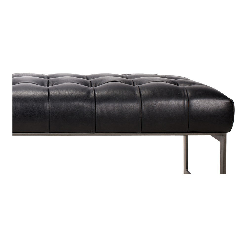 Wyatt Leather Bench Black MCN-QN-1002-02