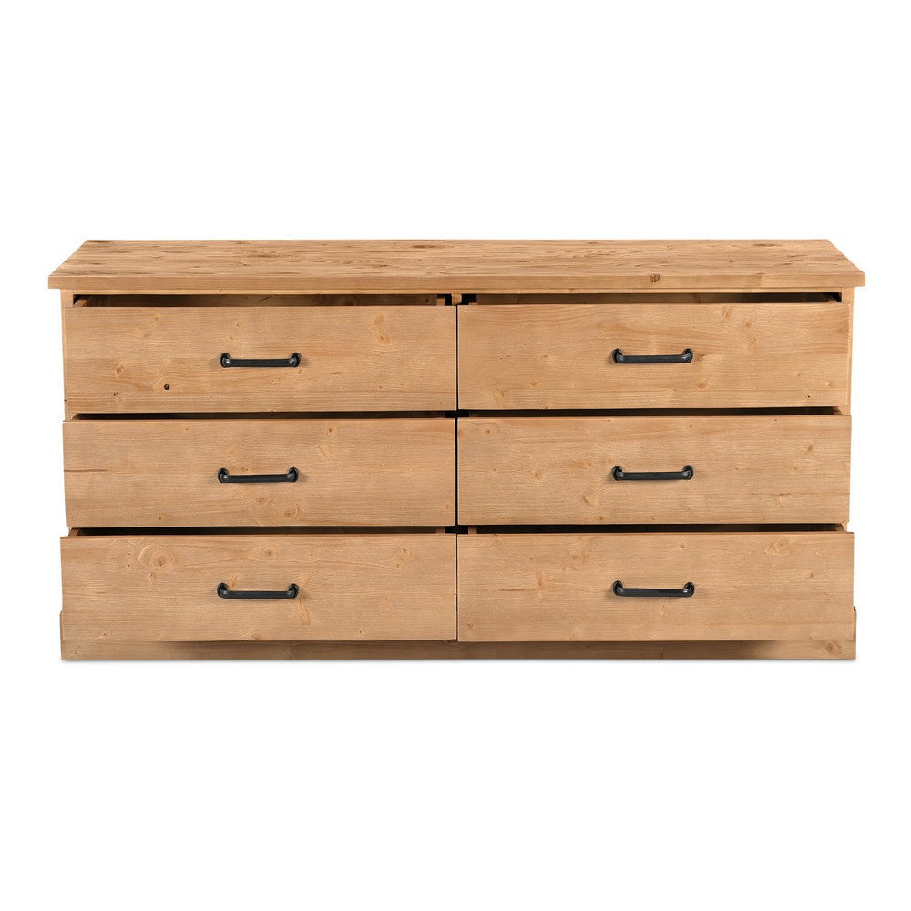 Tade 6 Drawer Dresser Honey Pine MCN-VE-1133-21