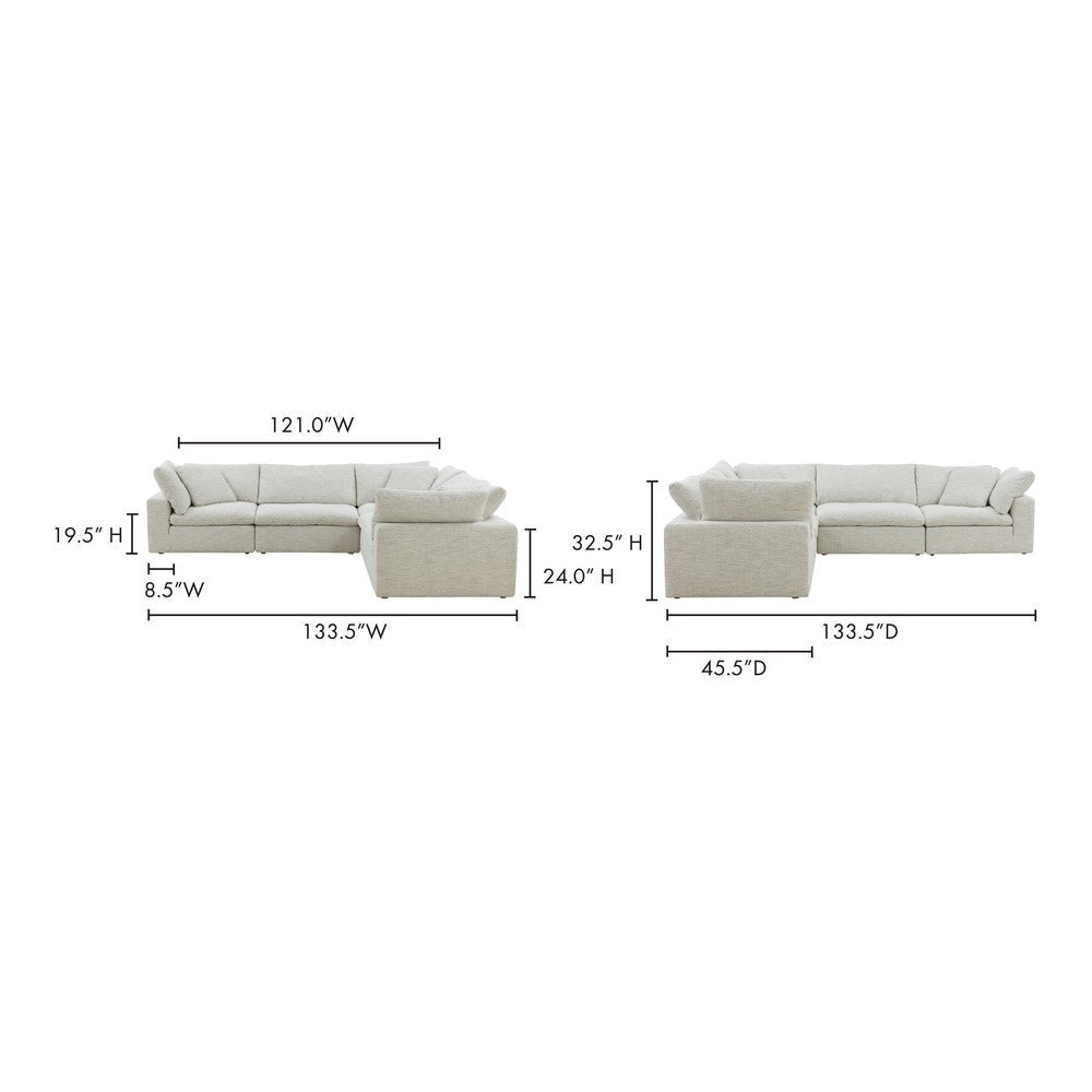 Clay Classic L-Shaped Modular Sectional Coastside Sand MCN-YJ-1010-49