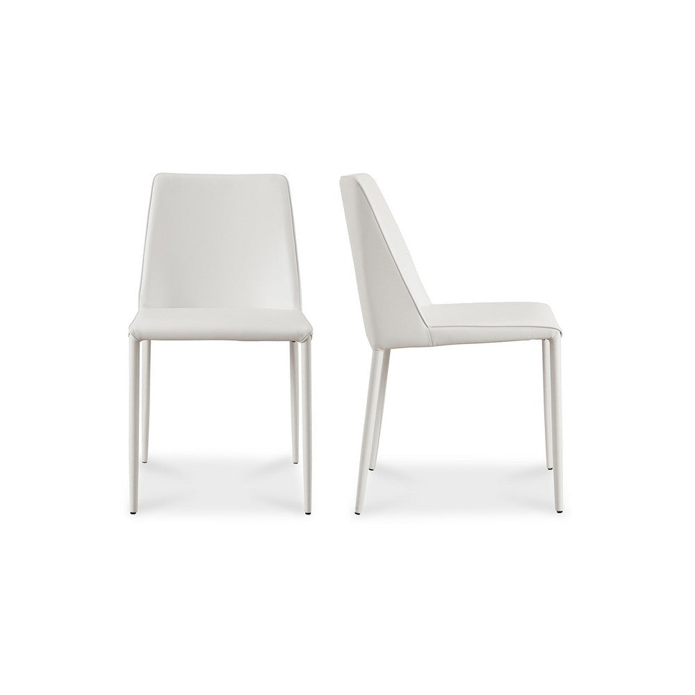 Nora Dining Chair White Vegan Leather - Set Of Two