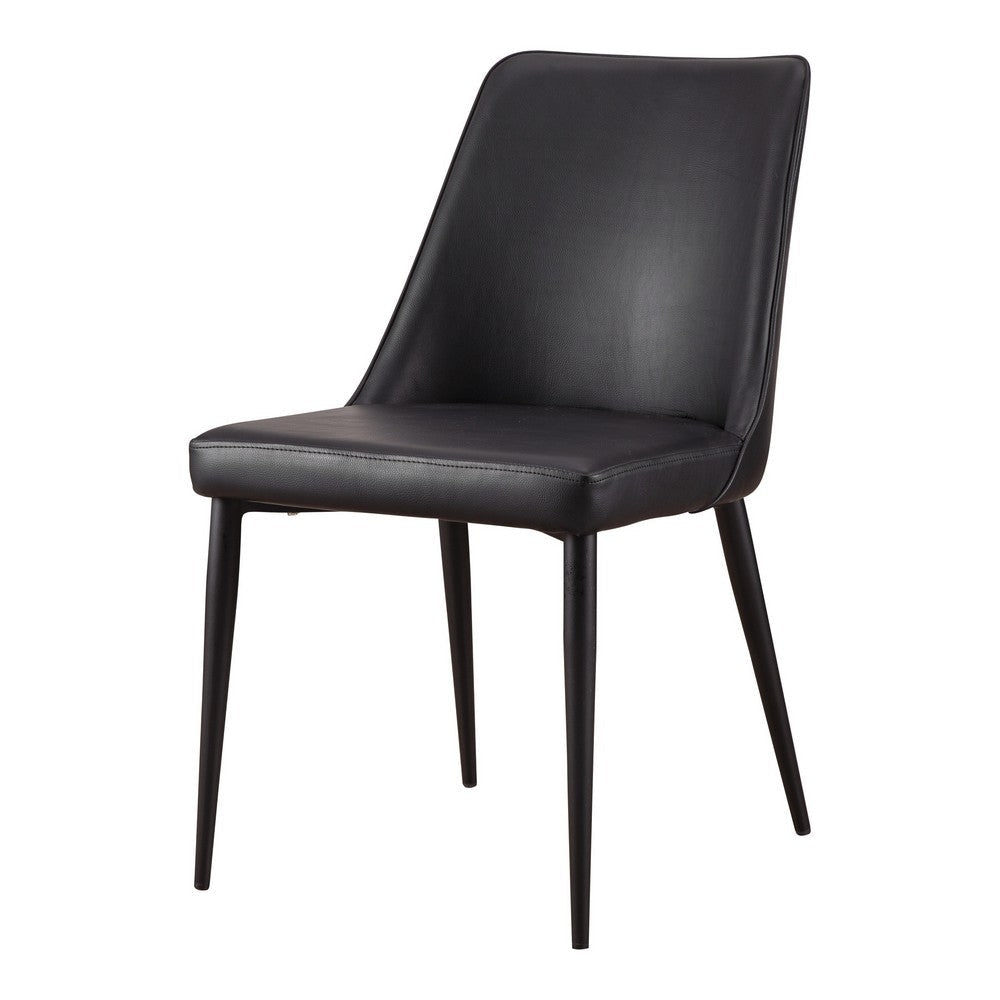 Lula Dining Chair Black Vegan Leather - Set Of Two MCN-YM-1006-02