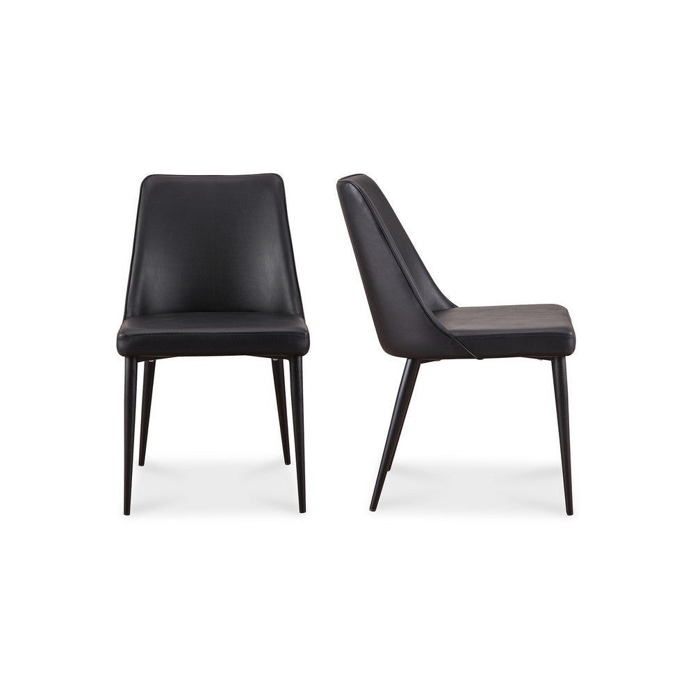 Lula Dining Chair Black Vegan Leather - Set Of Two